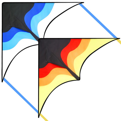 SYNCFUN Large Delta Kite Gradient Green– Easy to Fly for Kids and Adults, Beach Kite with 328 ft String for Outdoor Games and Activities