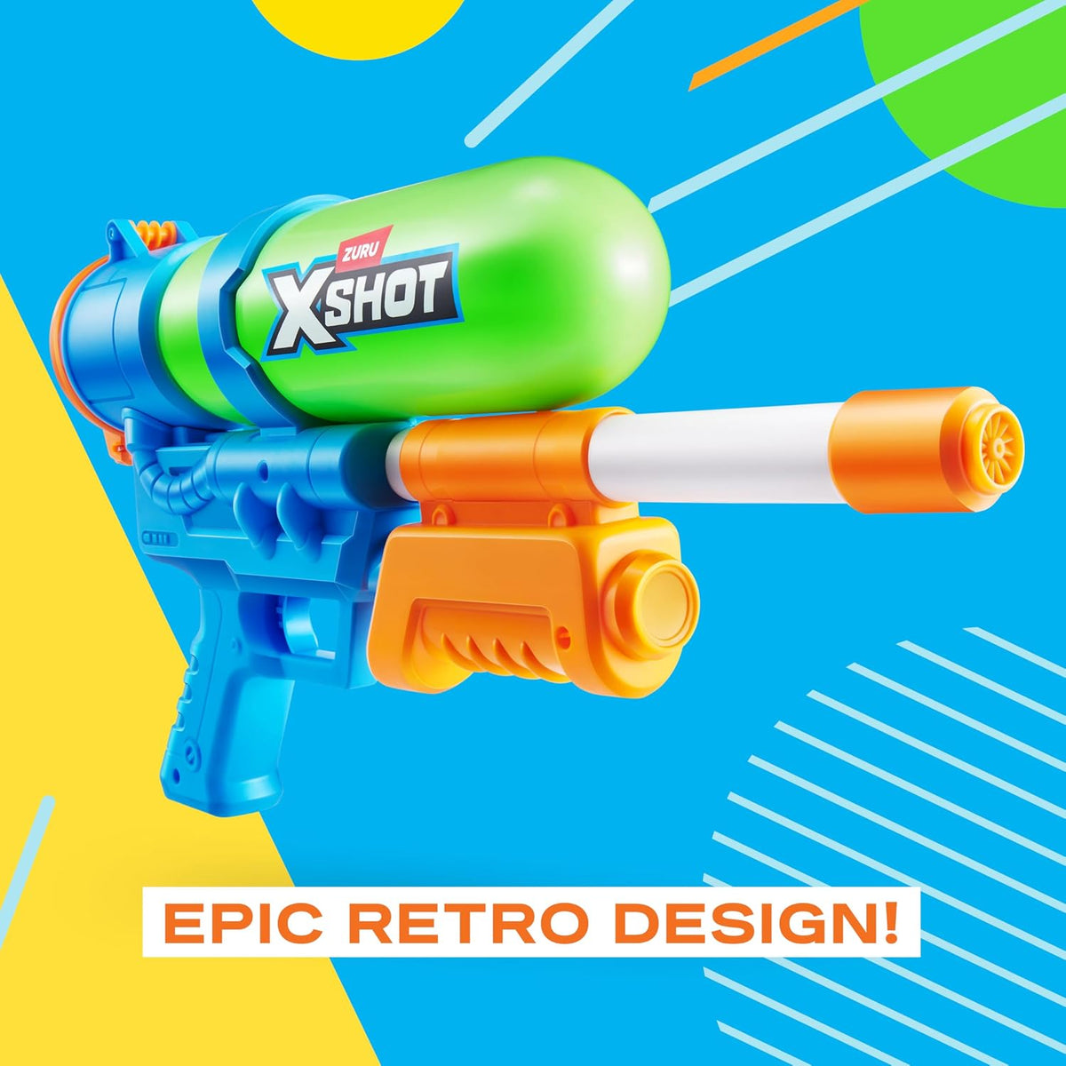 XSHOT Water Fast-Fill 80s Super Splash Water Blaster 2 Pack (Green) by ZURU – Vintage-Style with Fast-Fill Tech, 33ft Range & 750ml Tank, Outdoor Summer Water Toy for Kids Ages 6+, Backyard & Pool Fun