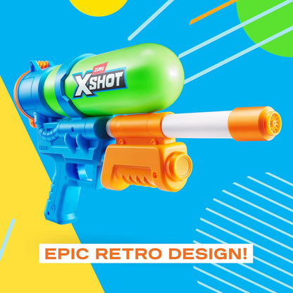 XSHOT Water Fast-Fill 80s Super Splash Water Blaster 2 Pack (Green) by ZURU – Vintage-Style with Fast-Fill Tech, 33ft Range & 750ml Tank, Outdoor Summer Water Toy for Kids Ages 6+, Backyard & Pool Fun