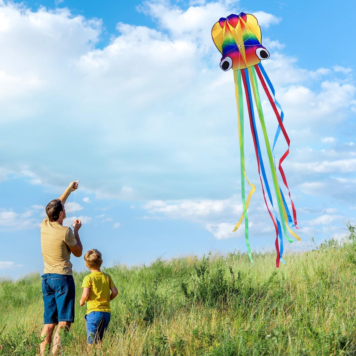 Large Octopus Kites for Kids & Adults, Big Beginner Beach Kites