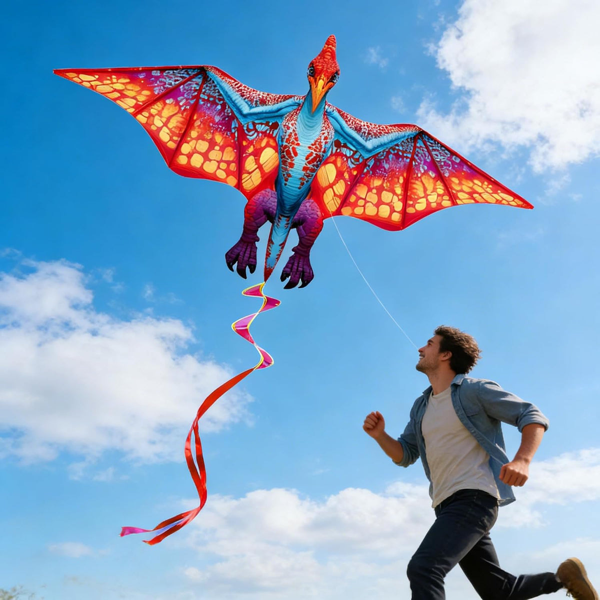 HENGDA KITE 2 Pack Dragon Kites for Kids and Adults，Beach Kite Easy to Fly