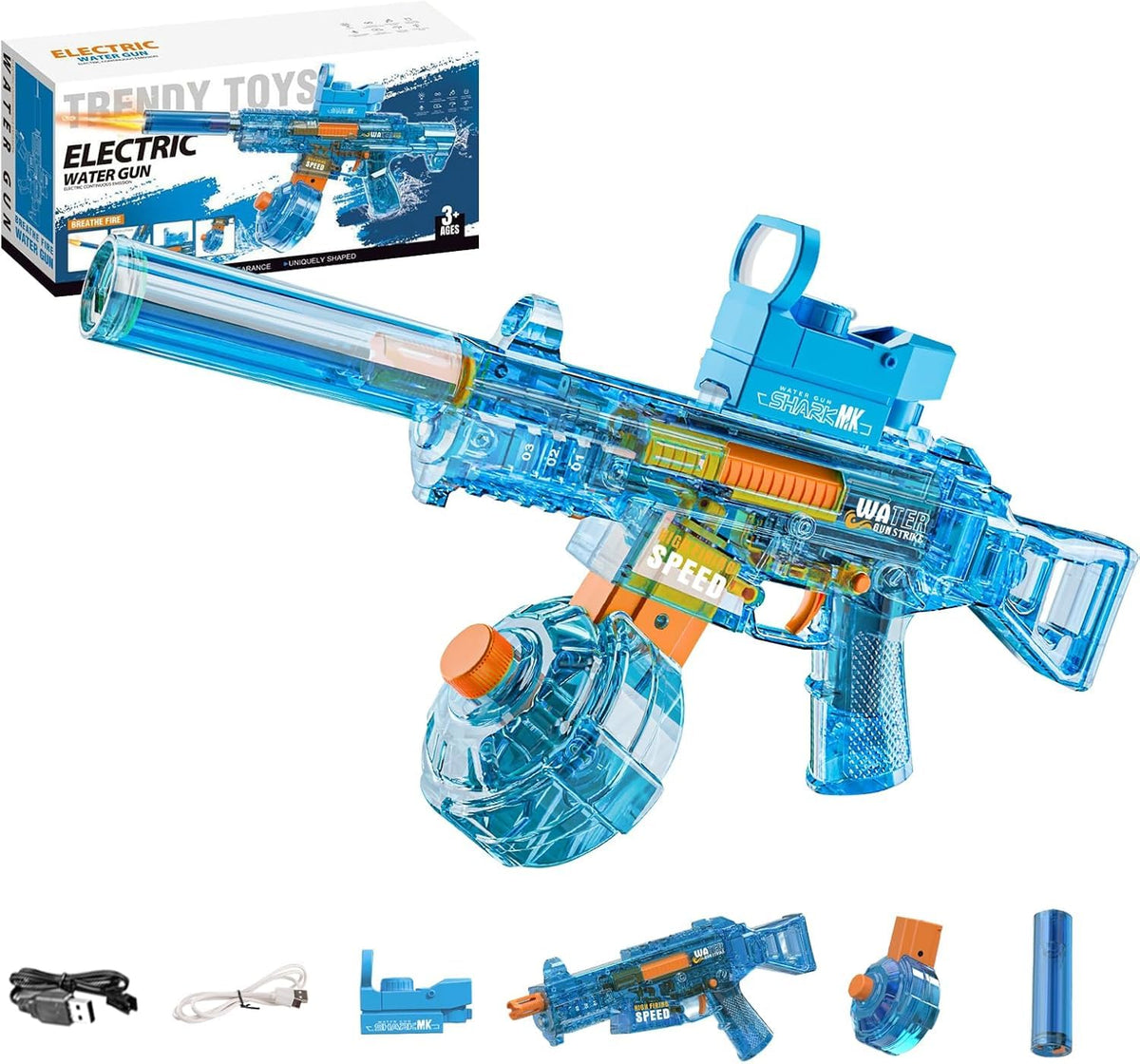 Electric Water Gun, Trigger-Activated Transforming Body
