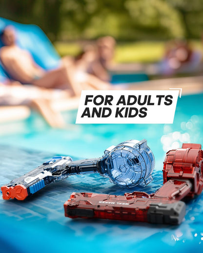 2P Electric Water Pistol with 400 Ammos,Transparent Automatic Squirt Guns High Powered IP67 Waterproof, Bodinator Classic Water Gun Summer Pool Toys for Kid/Aldult