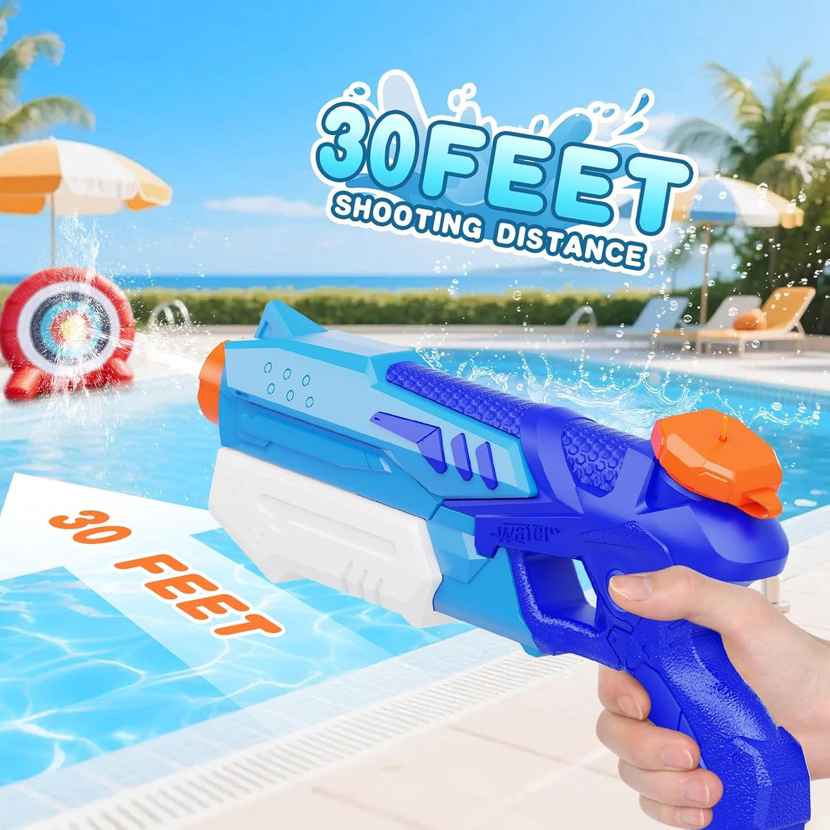300cc Water Gun for Kids Squirt Gun Water Squirter Pool Toys 2 Pack