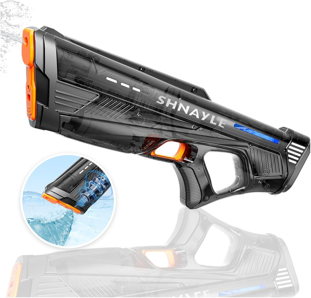 Electric Water Gun for Adults Kids USB-C Charging Port, Black