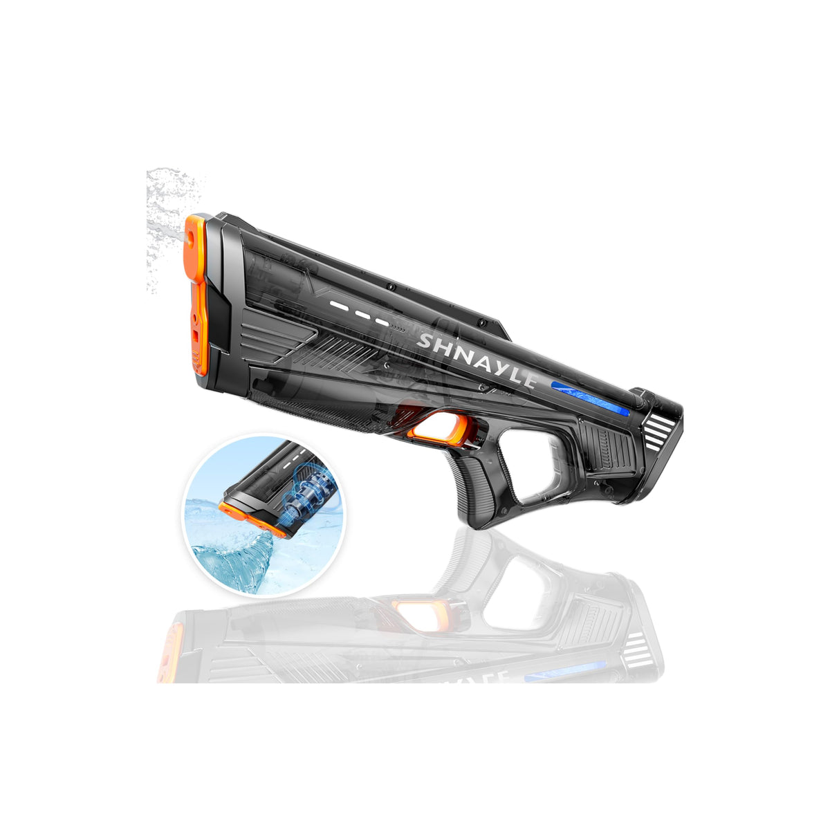 Electric Water Gun for Adults Kids USB-C Charging Port, Black