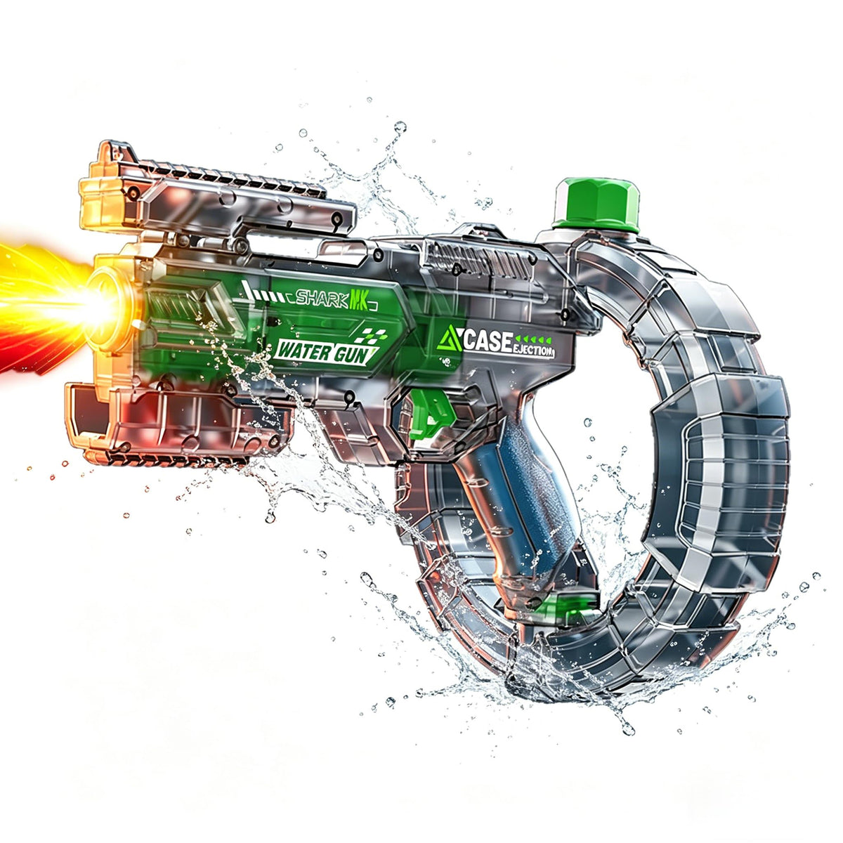 Mechanical Transforming Electric Water Gun - Automatic Water Blaster with Strobe Lights, Long Range & Mechanical Deformation, Outdoor Water Toy Gift Boys Girls (Blue)