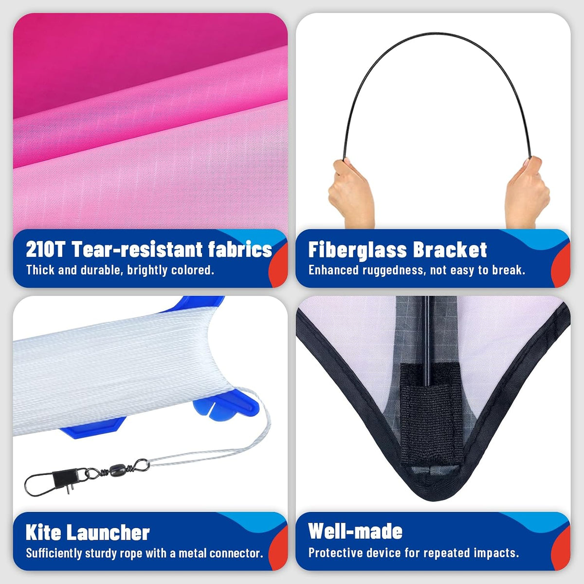 SGftre Delta Kite Three Set for Kids and Adults,Easy to Fly Adult Kites,Perfect Family Kite for Parks and Beach, Delta Kites for Fun Outdoor Activities