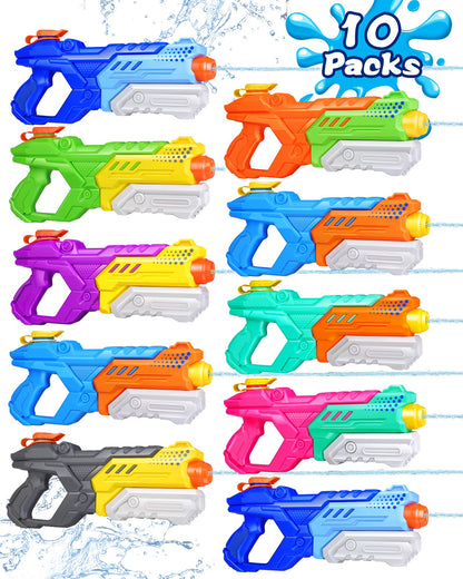 Quanquer 600cc Water Guns for Kids & Adults - 6 Pack Super Squirt Blasters Soaker with Long Range, High Capacity Pump Action, Summer Swimming Beach Outdoor Water Fighting Play Pool Toys for Boys Girls