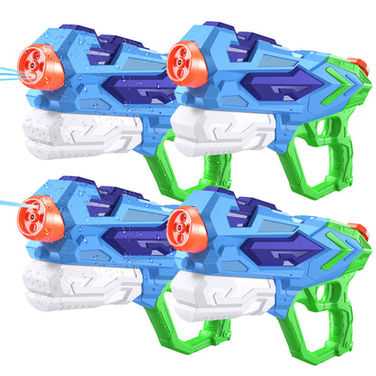 2 PCS Water Gun for Kids, Super Squirt Guns Water Soaker Blaster - 4 Shooting Modes Switch - 26 Ft Long Shooting Range - Quick Refill - Summer Water Toys Gun for Boys Girls Adults Outdoor Pool/Garden
