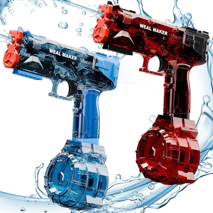 2P Electric Water Pistol with 400 Ammos,Transparent Automatic Squirt Guns High Powered IP67 Waterproof, Bodinator Classic Water Gun Summer Pool Toys for Kid/Aldult
