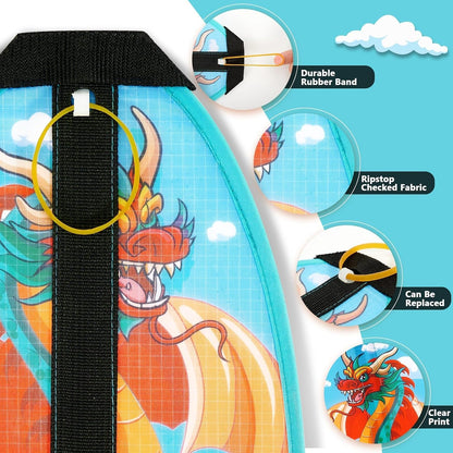 3 Pcs Mini Slingshot Kites - Thumb Ejection Kite Beach Toys Gift for Kids Teens Age 4-18 Years Old Easy to Fly Waterproof Stringless Beach Kite Small Funny Outdoor Sports Toy Dinosaur Rocket Style