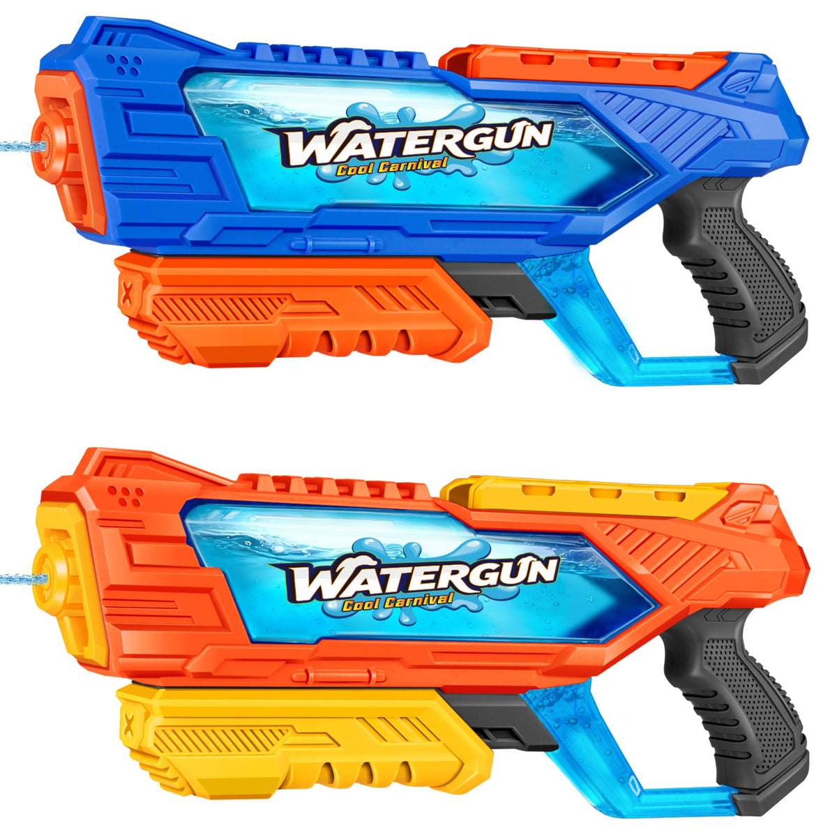 Quanquer 1000cc Water Guns for Kids Adults - 3 Pack Fast-Fill Super Squirt Blaster Soaker with 32 Feet Shooting Range Pump Action Summer Gift Outdoor Toys for Swimming Pool Beach Water Fighting