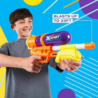 XSHOT Water Fast-Fill 80s Super Splash Water Blaster 2 Pack (Purple) by ZURU – Vintage-Style with Fast-Fill Tech, 33ft Range & 750ml Tank, Outdoor Summer Water Toy for Kids Ages 6+