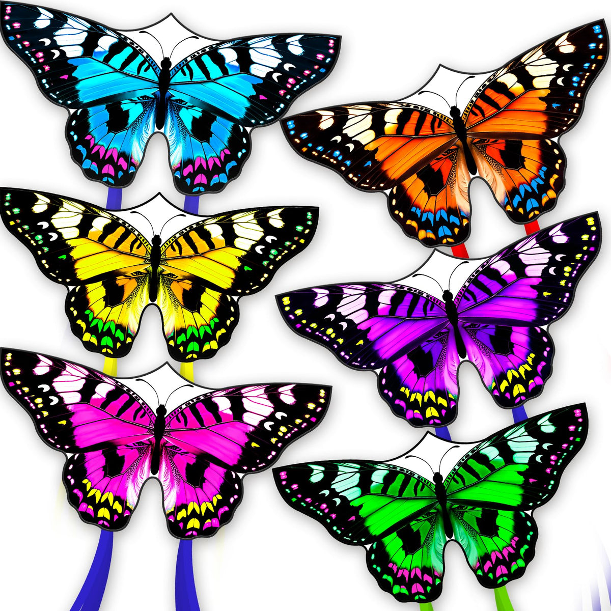 Butterflys for Kids, Beautiful Kite Easy to Fly for Beginners with 328 ft Line & Line Winder (Flower Butterfly Kite, 1)