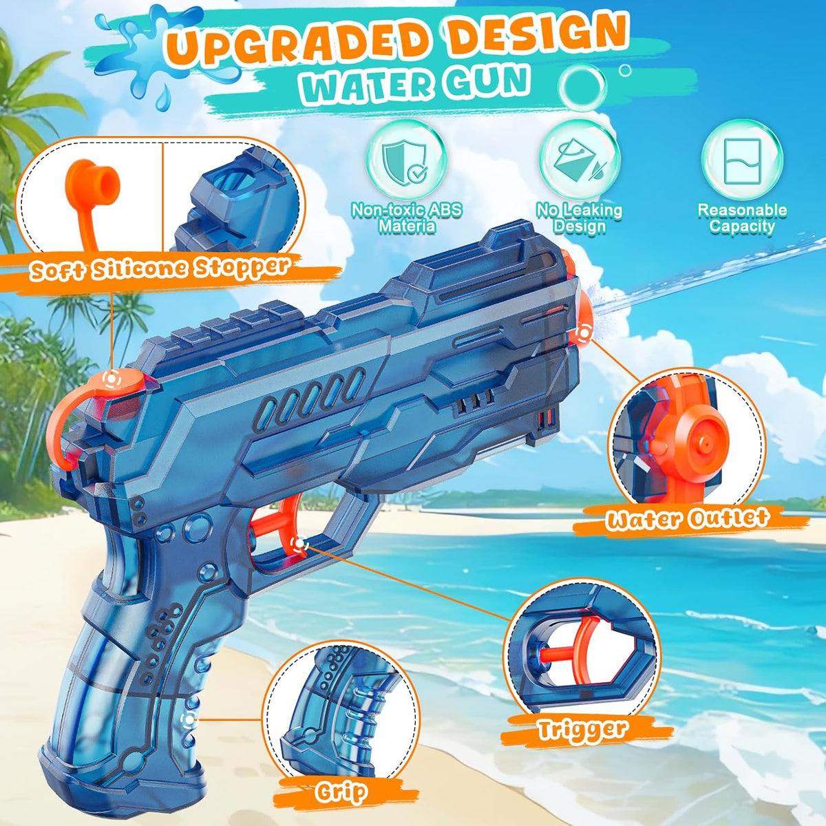 LQYoyz 2 Pack Water Guns for Kids Adults, Small Squirt Guns
