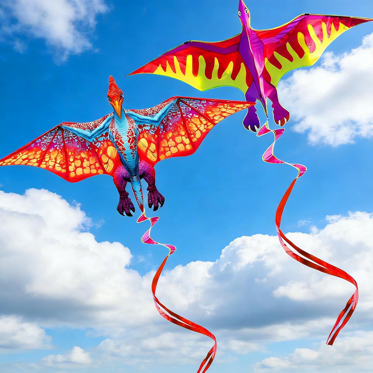 HENGDA KITE 2 Pack Dragon Kites for Kids and Adults，Beach Kite Easy to Fly