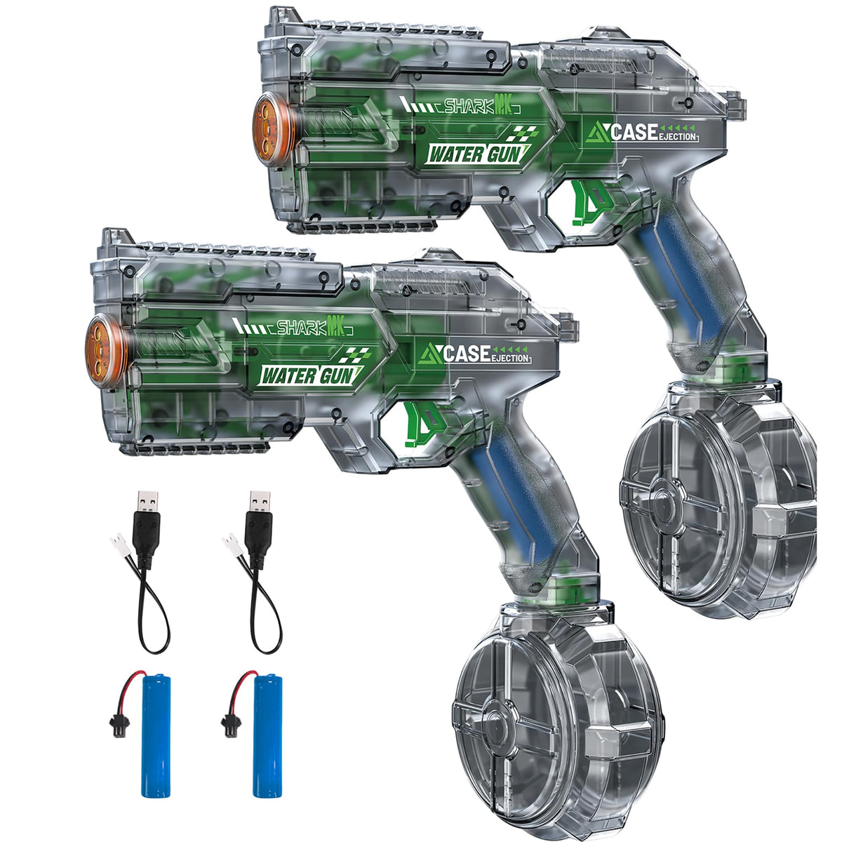 2 Pack Electric Water Gun, Water Guns for Adults, Magazine Large Capacity Automatic Water Gun, Toys for Pool, Beach, Outdoor Activities