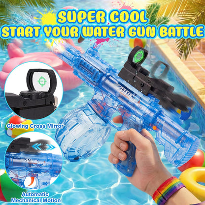 Electric Water Gun 4 Pack for Adults and Kids, Automatic Water Guns with 4 Rechargeable Batteries, 2 Holsters, 2 Goggles & Charger, Outdoor Summer Beach Pool Toys for Kids Adults Boy Girl
