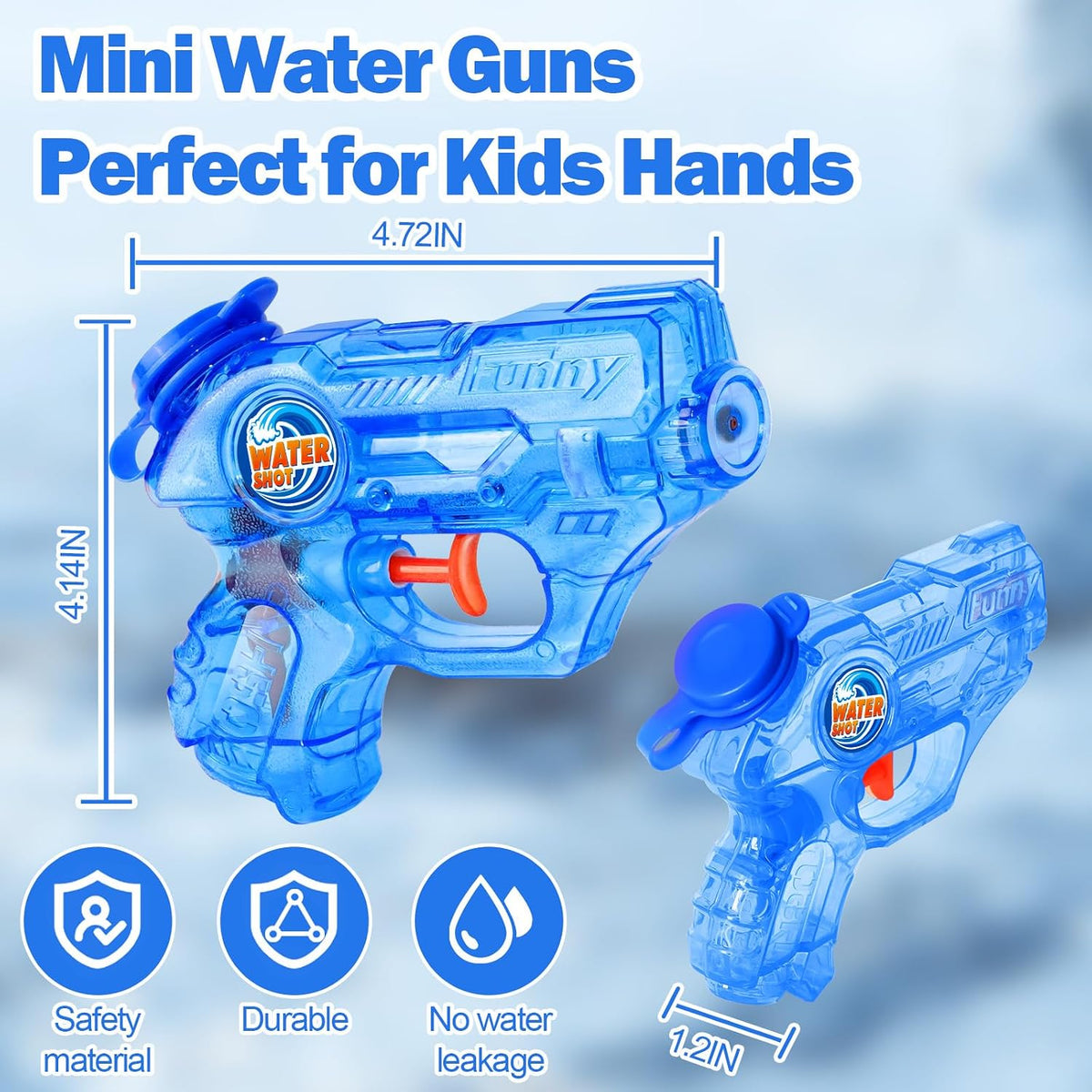 Mini Water Gun for Kids Toddler- 4 Pack Small Water Guns 5-7M Long Range Super Water Soaker Squirts Blasters Gun, Outdoor Toy Water Summer Beach Pool Party Favors Bath Water Guns Toy for Girl Boy Kids