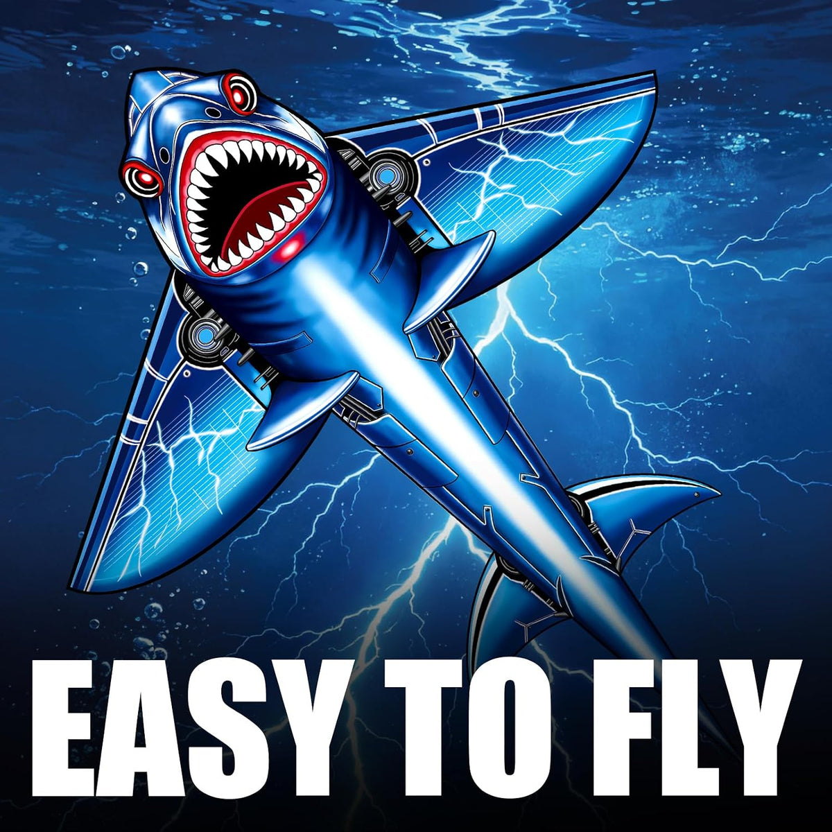 Large Shark Kites for Kids Easy to Fly, Single Line Kite for Boys