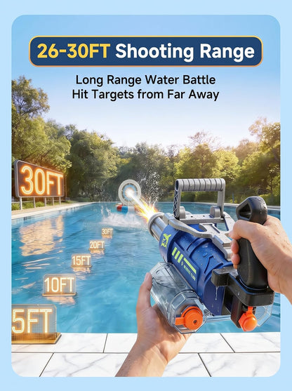 Electric Water Gun for Kids with Voice Control, Blue