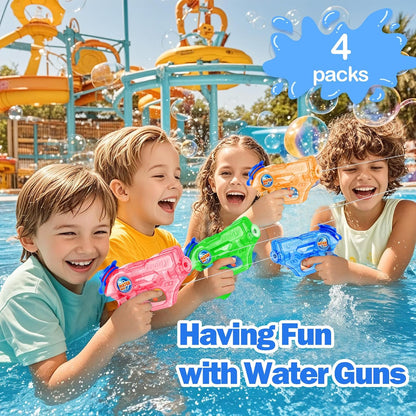 Mini Water Gun for Kids Toddler- 4 Pack Small Water Guns 5-7M Long Range Super Water Soaker Squirts Blasters Gun, Outdoor Toy Water Summer Beach Pool Party Favors Bath Water Guns Toy for Girl Boy Kids