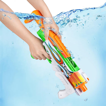 X-Shot Fast-Fill Skins Hyperload (2 Pack) by ZURU, Watergun, Water Blaster Toys, 2 Blasters Total, Fills with Water in just 1 Second! (Flames and Water Splash)