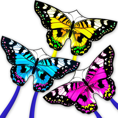 Butterflys for Kids, Beautiful Kite Easy to Fly for Beginners with 328 ft Line & Line Winder (Flower Butterfly Kite, 1)