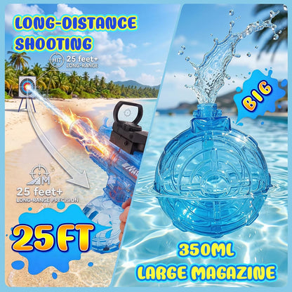 Electric Water Gun 4 Pack for Adults and Kids, Automatic Water Guns with 4 Rechargeable Batteries, 2 Holsters, 2 Goggles & Charger, Outdoor Summer Beach Pool Toys for Kids Adults Boy Girl