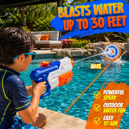 Super Large Water Gun Squirt Blasters for Kids & Adults, (2 Pack)