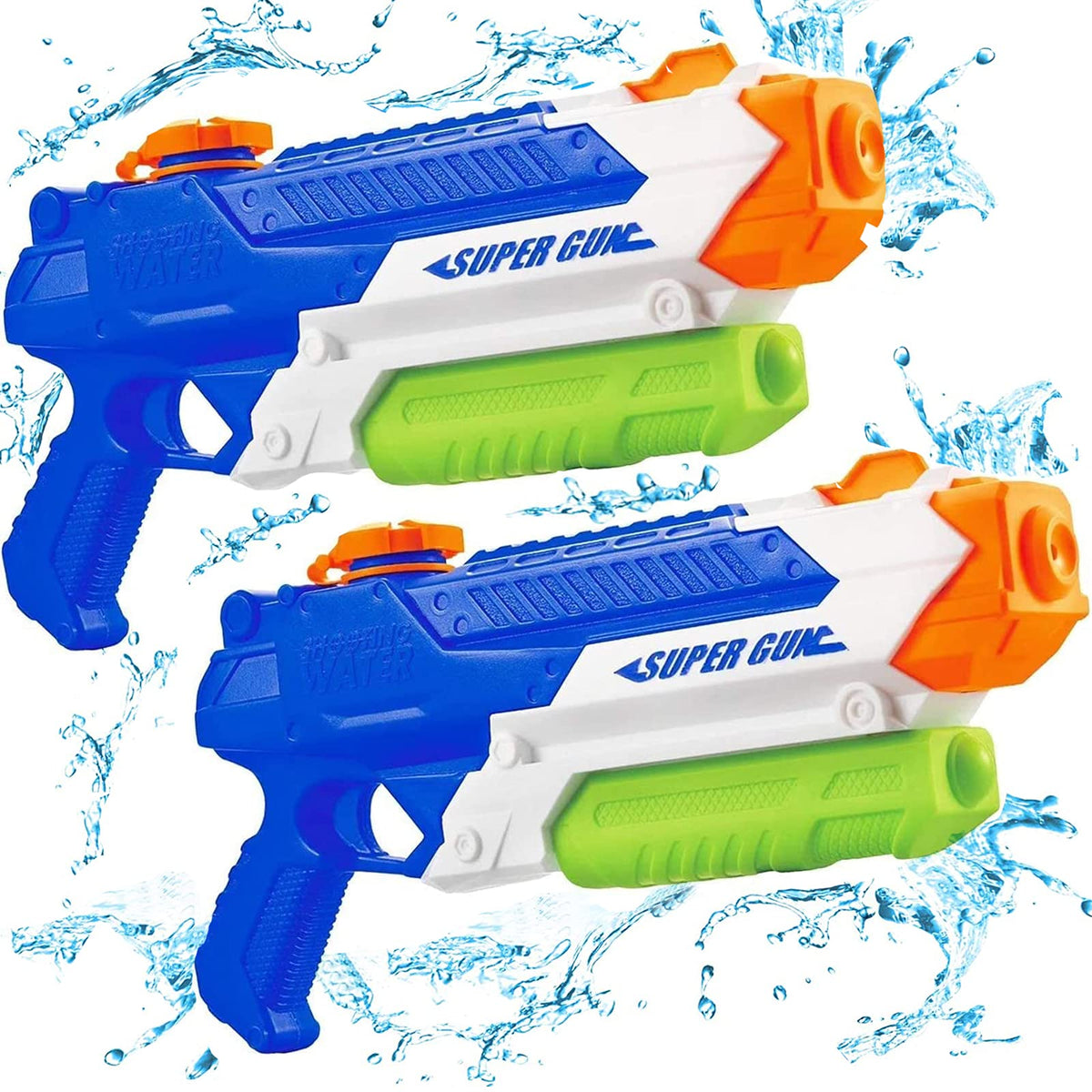 Water Guns for Kids - Summer Soaker Squirt Guns, 400CC/40ft for 3 Years Old and up Boys Girls Adults - 2 Pack Outdoor Toy for Swimming Pool Yard Lawn Beach