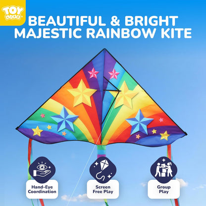 TOY Life Unicorn Kite for Kids – Large Easy to Fly Beach Kite with 50M String & Handle – Durable Nylon Outdoor Toy for Boys & Girls Ages 4-12 – Gift for Beach & Park Fun