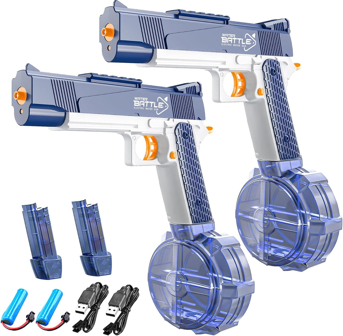 2 Pack Electric Water Gun, Water Guns for Adults, Magazine Large Capacity Automatic Water Gun, Toys for Pool, Beach, Outdoor Activities