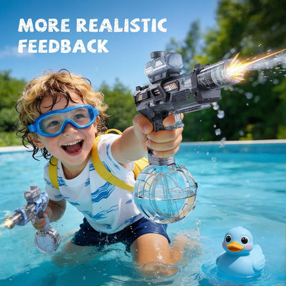 2 Pack Water Gun for Kids Boys, Squirt Water Gun for Kids with LED Light