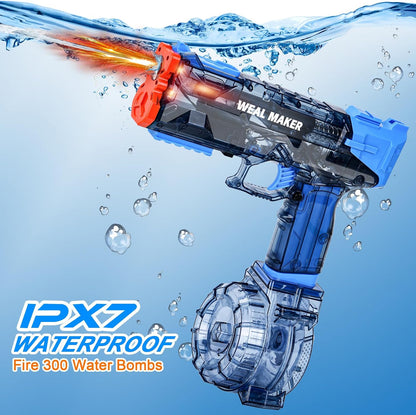 2Packs Electric Water Gun with LED Flash & USB-C Charging, Designed for Epic Aquatic Fun, Automatic Squirt Guns 25-30 FT Range, Water Pistol for Summer Outdoor Backyard Water Theme Party Toys