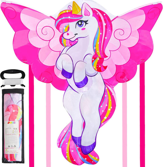 JOYIN 43.3'' Unicorn Kite Easy to Fly for Kids and Adults, Large Beach Kite for Outdoor Games and Activities