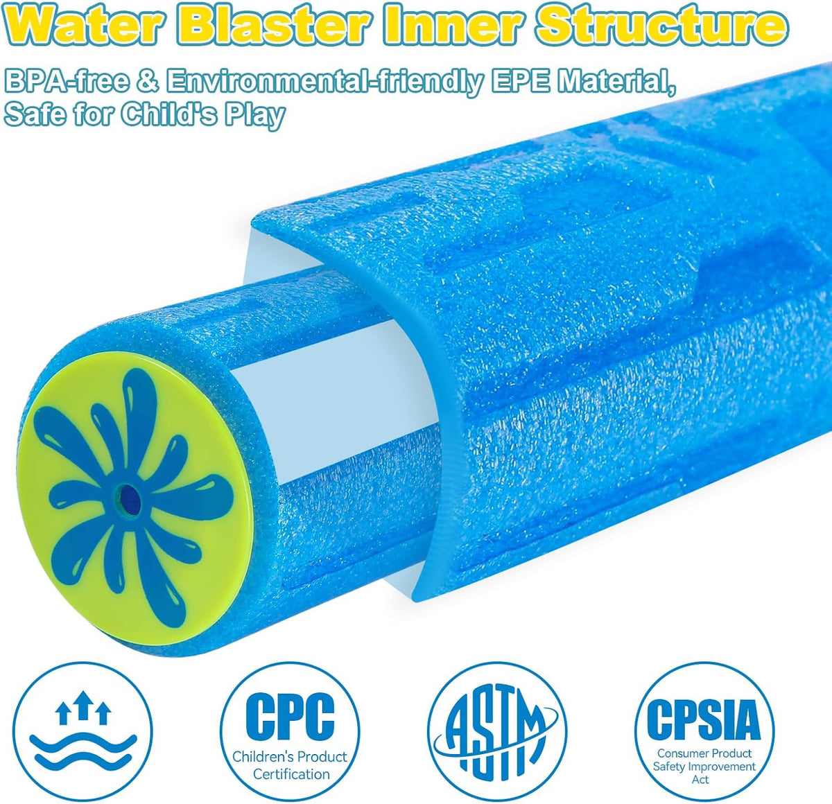 FENYAN Water Blasters, 6 Pack Pool Toys Foam Water Guns for Kids Adults