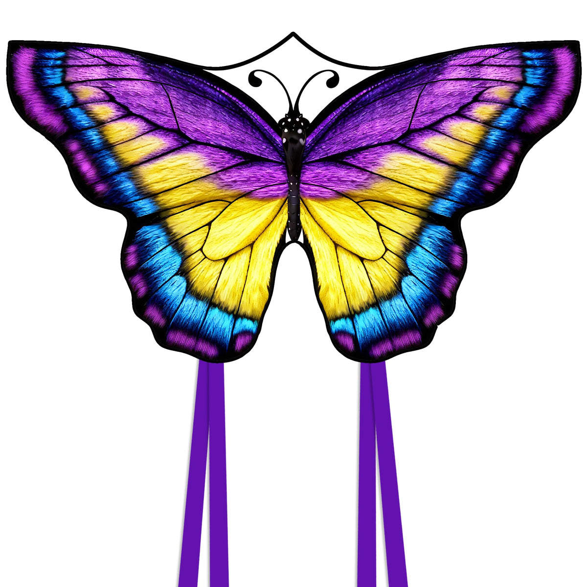 2024 New 55" Monarch Butterfly Kite for Kids and Adults Large Kites Easy to Fly Beginners Single Line String with Tail for Beach Trip Park Outdoor Activities