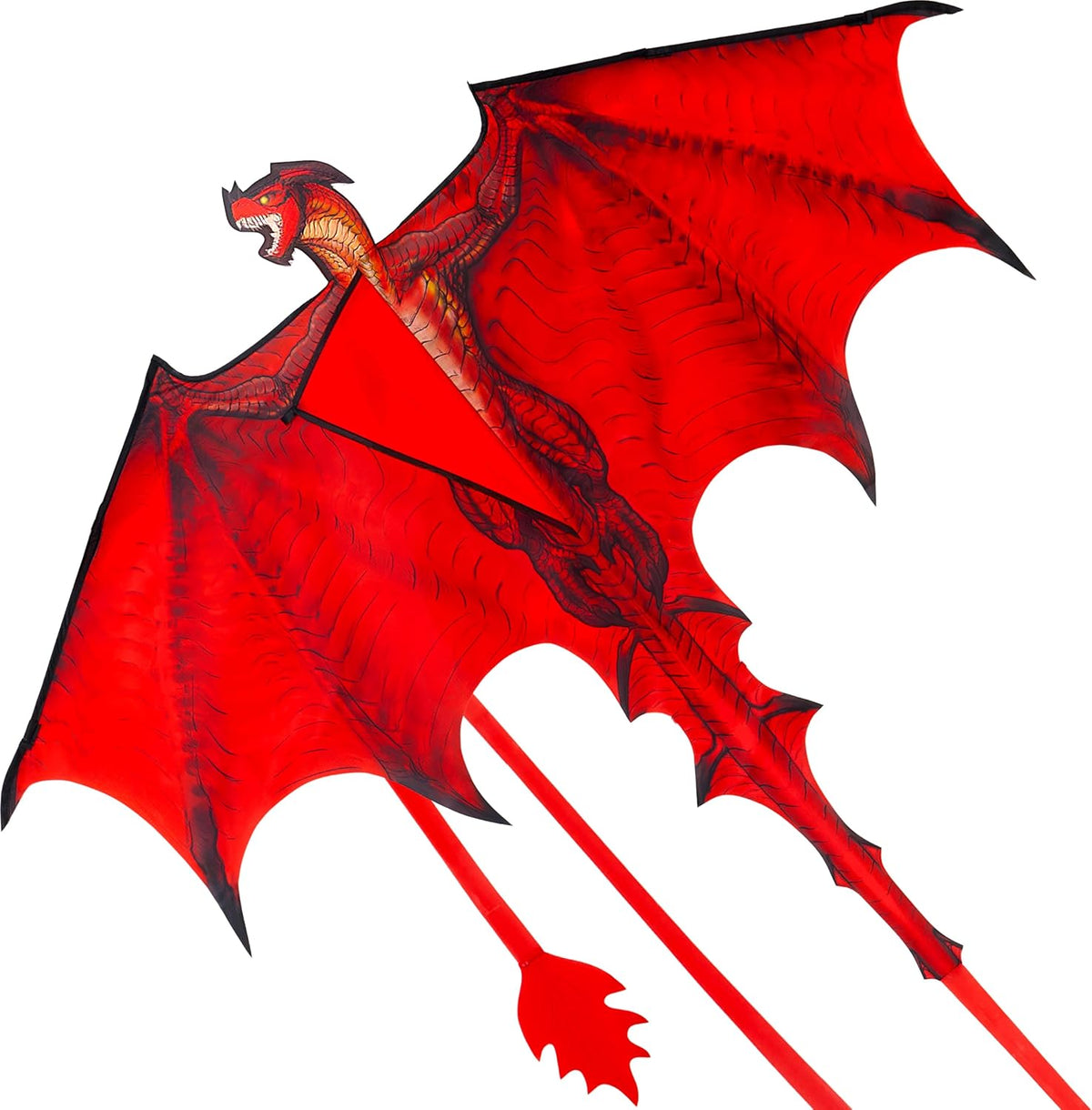 JOYIN Dragon Kites for Kids and Adults, Easy to Fly Large Single Line Kite for Kids - 55" x 46" Red Kites with 328ft String for Beginners,Dragon Red Beach Kite for Outdoor Games and Activities