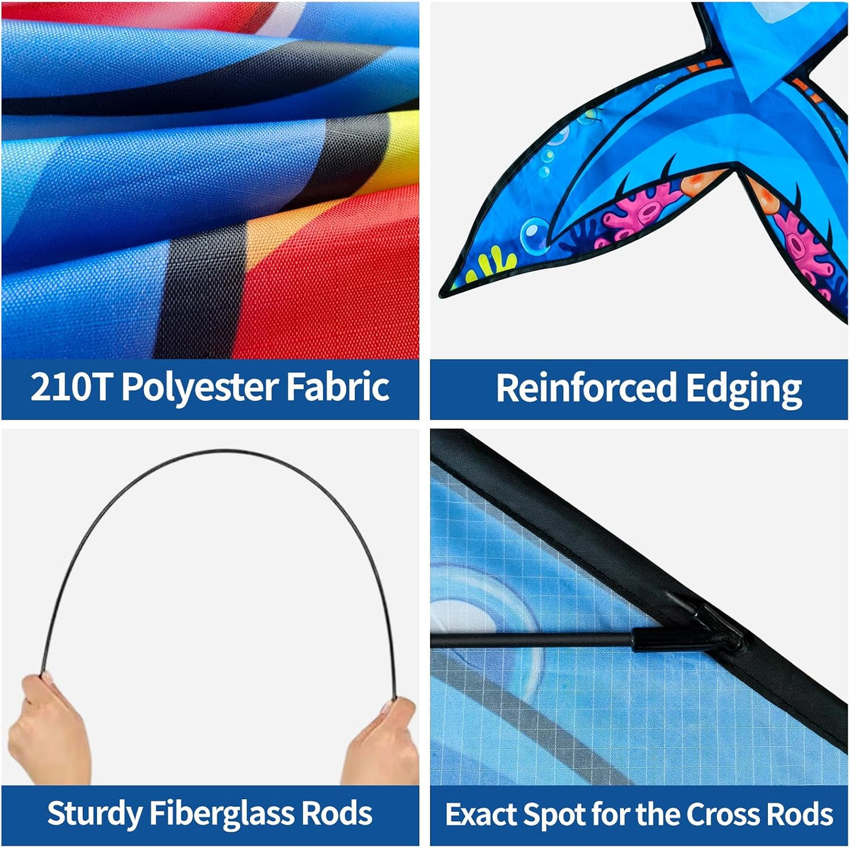 Shark Kite for Kids, Easy to Fly Kites for Boys & Girls Ages 4-8
