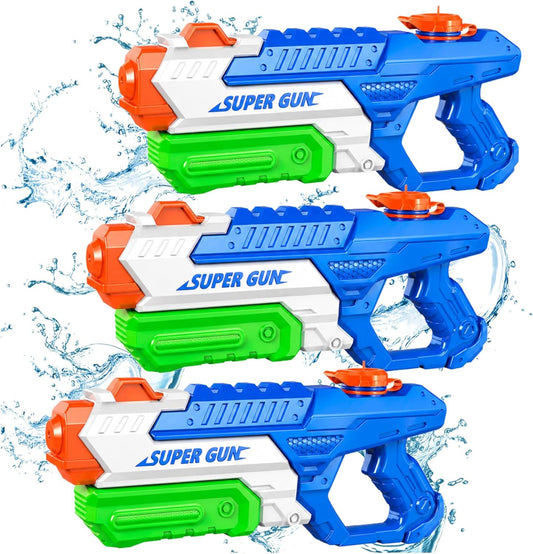 3 Pack Water Guns for Kids Adults, 600cc High Capacity Super Squirt Soaker
