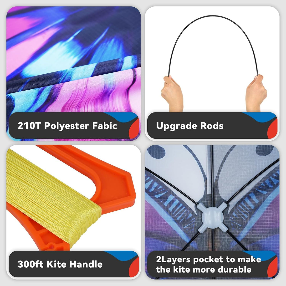 SGftre Colorful Butterfly Kite,Easy to Fly Large Outdoor Kite for Kids & Adults, Beach & Park Toys with Durable Nylon, Family Fun Activities