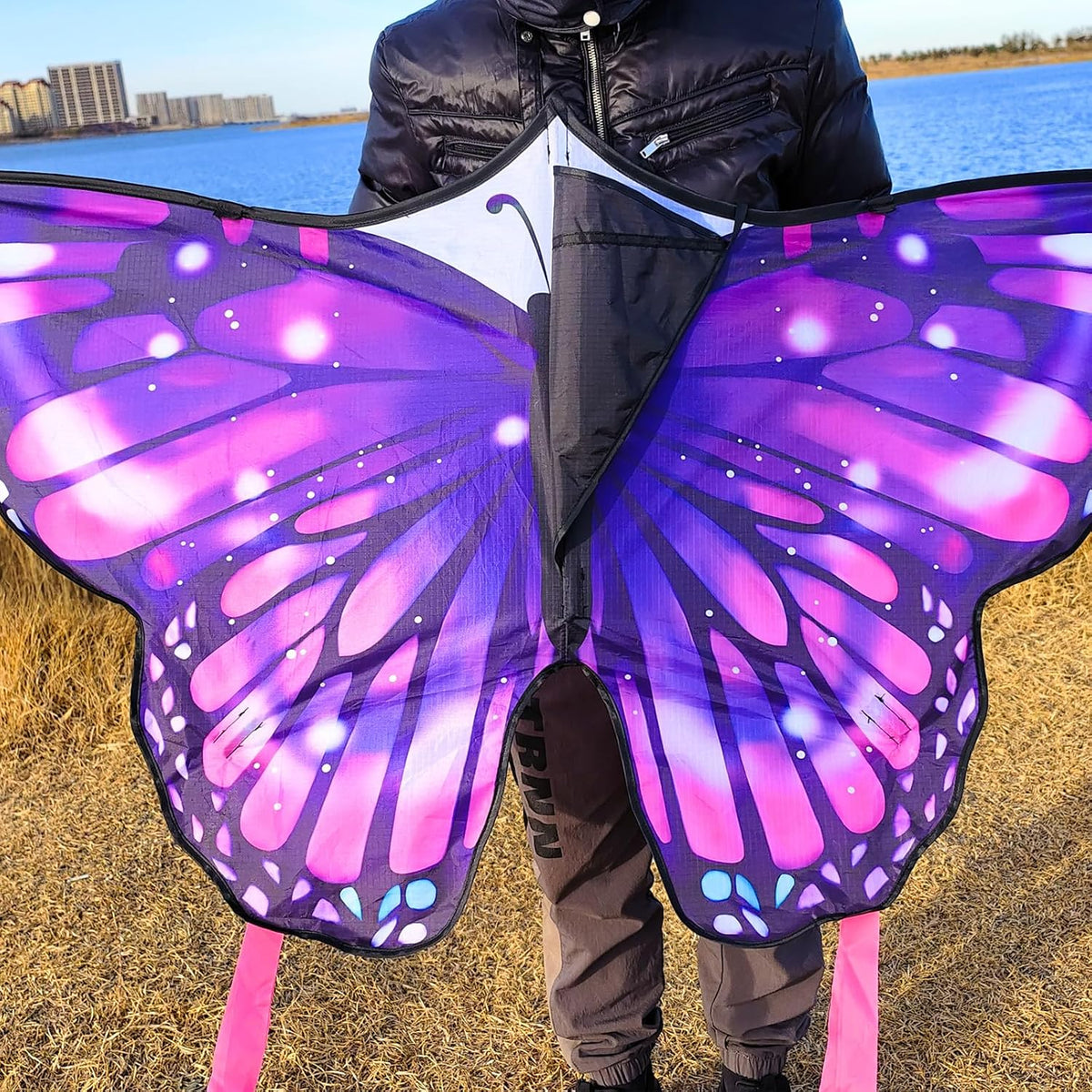 Large Butterfly Kite for Adults and Kids Ages 4-8 & 8-12 Easy to Fly, 55''X28'' Single Line Kite for Outdoor, Park or Beach