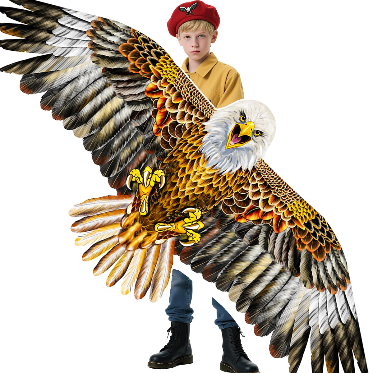 Bald Eagle Kite, Easy to Fly for Kids Kite for Beginners Red/Brown