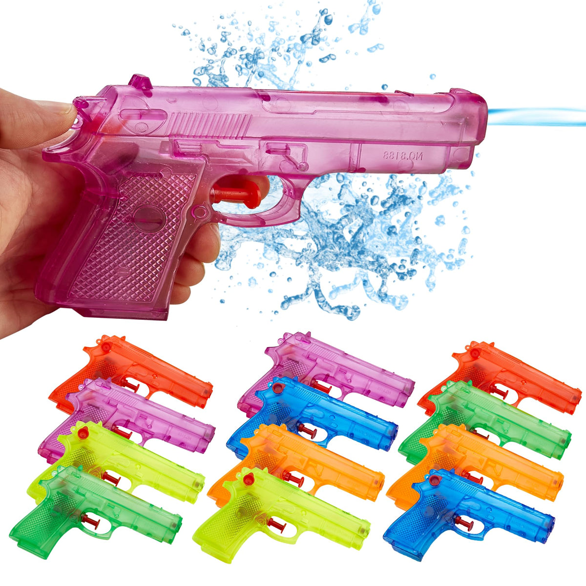 Water Guns for Kids, 6 Inch Squirt Guns, Pool Beach Party Toy, 12 Pack