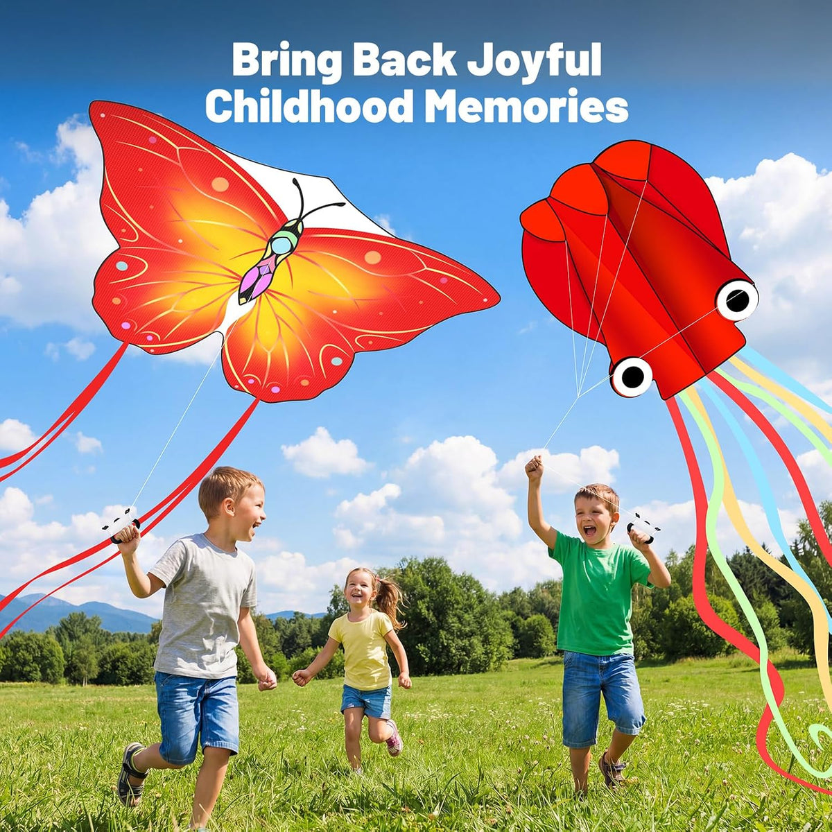 3 Pack Large Kites for Kids & Adults, Easy to Fly Outdoor Beach Kites