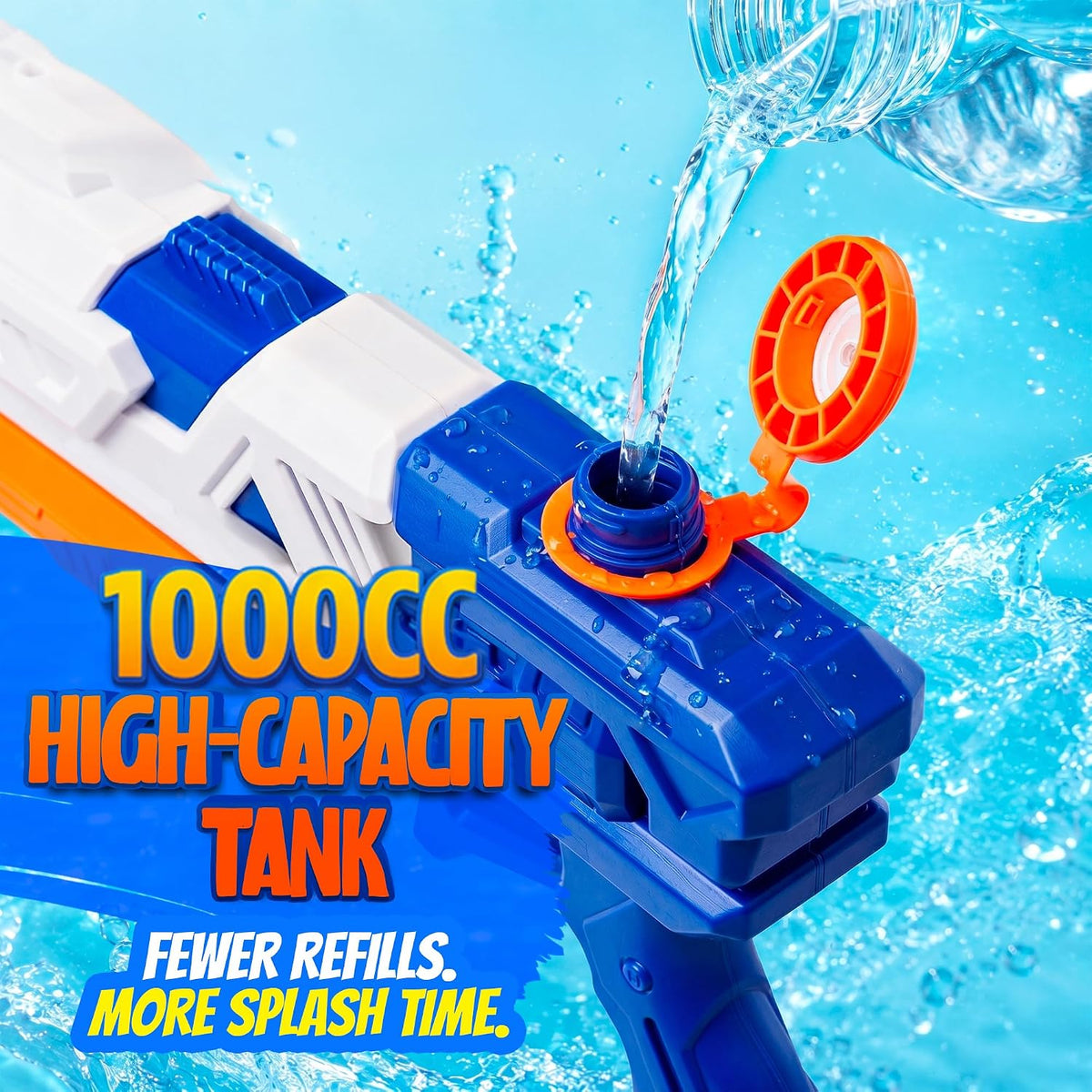 Super Large Water Gun Squirt Blasters for Kids & Adults, (2 Pack)