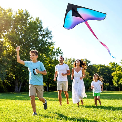 JOYIN Large Delta Beach Kite Gradient Blue & Purple for Kids and Adults