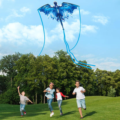 Large Dragon Kite for Kids & Adults, Easy to Fly Outdoor Beach Park Kite
